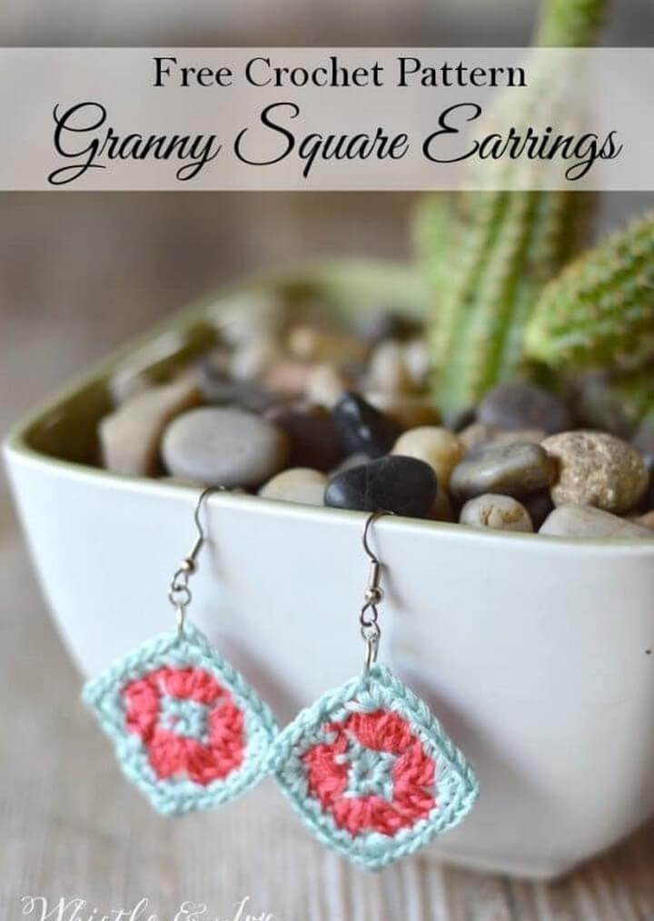 Crochet Granny Square Earrings