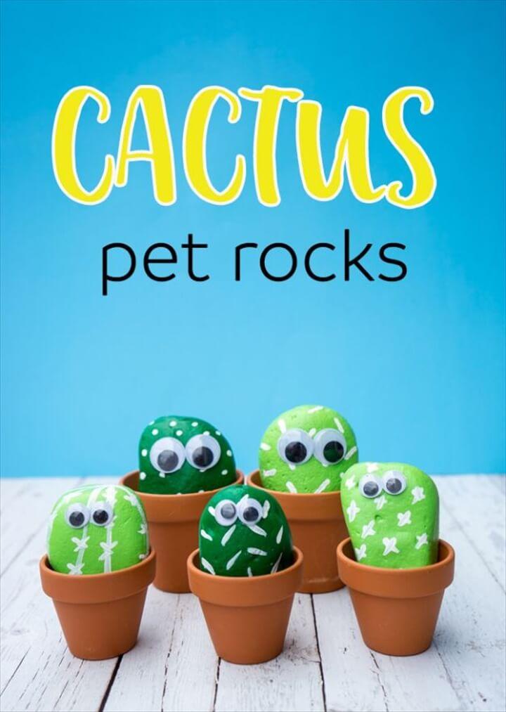 Absolutely Cute Cactus Pet Rocks DIY