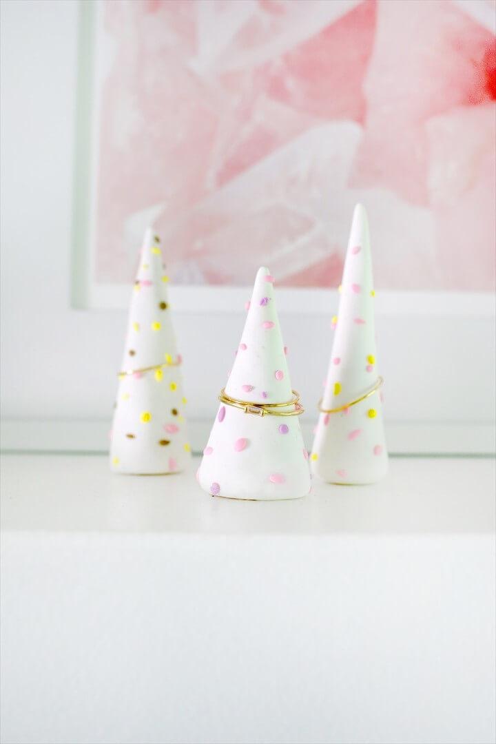 Cute Sprinkled Clay Ring Tower DIY