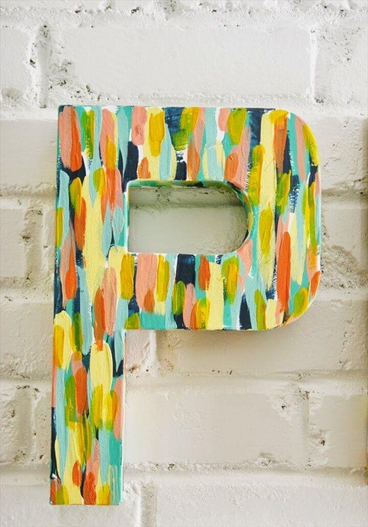 DIY Brush Stroke Letters For Home Decor