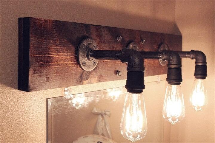 DIY Industrial Bathroom Light Fixtures