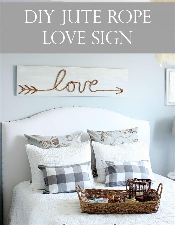 DIY Jute Rope Love Sign For Better Home