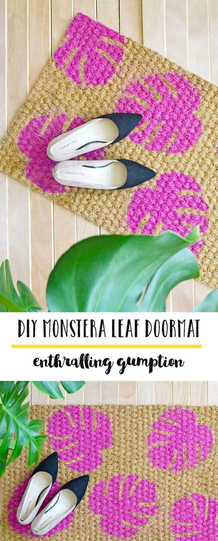 DIY Monstera Leaf Dorrmat Tutorial