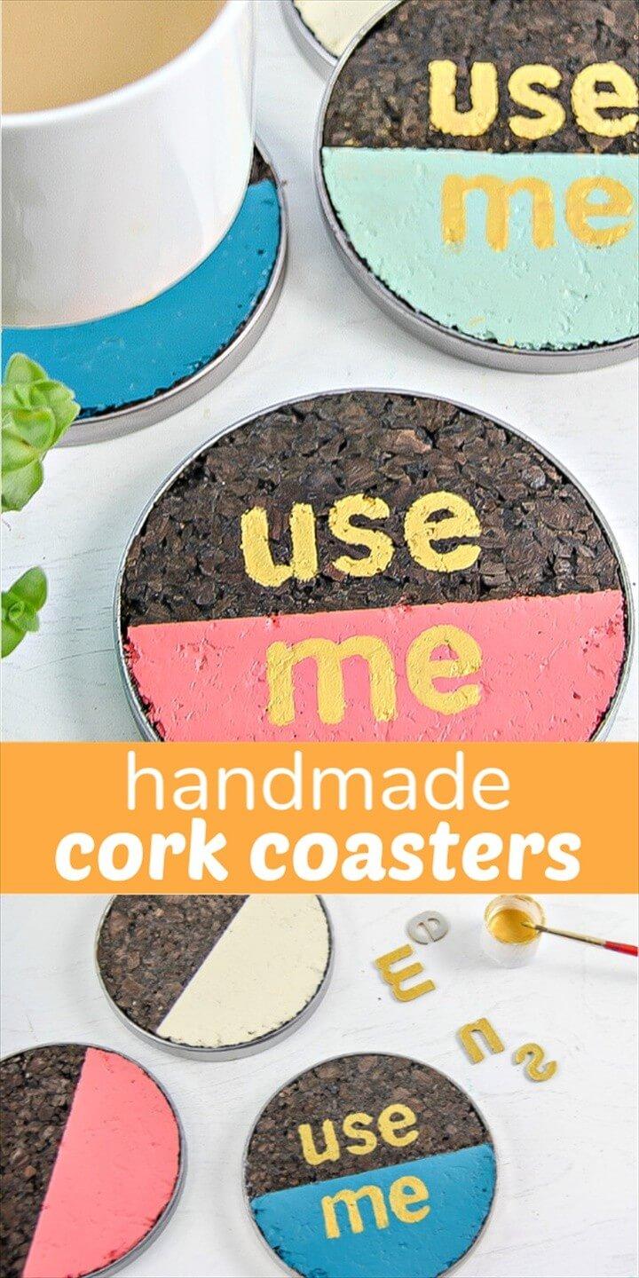 DIY Painted Cork Coasters