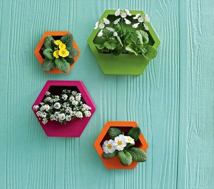 DIY Project Hexagonal Wall Planters