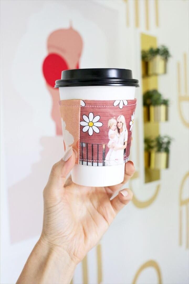 DIY Reuseable Photo Coffee Cozy