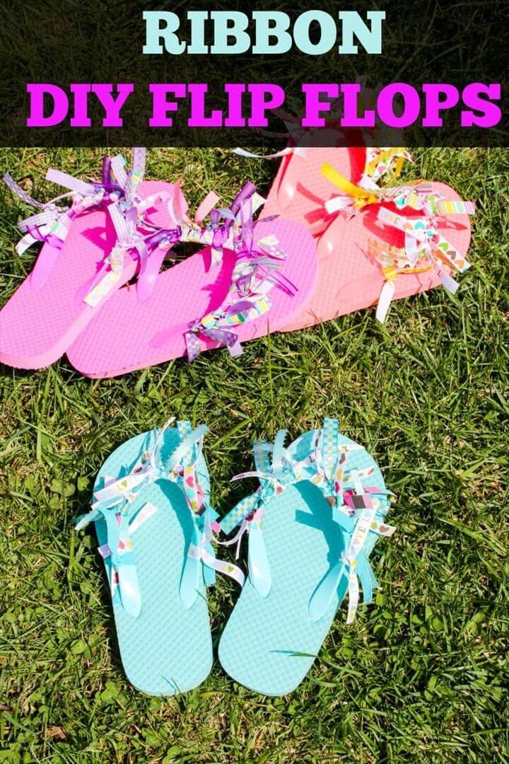 DIY Ribbon Flip Flops Ideas