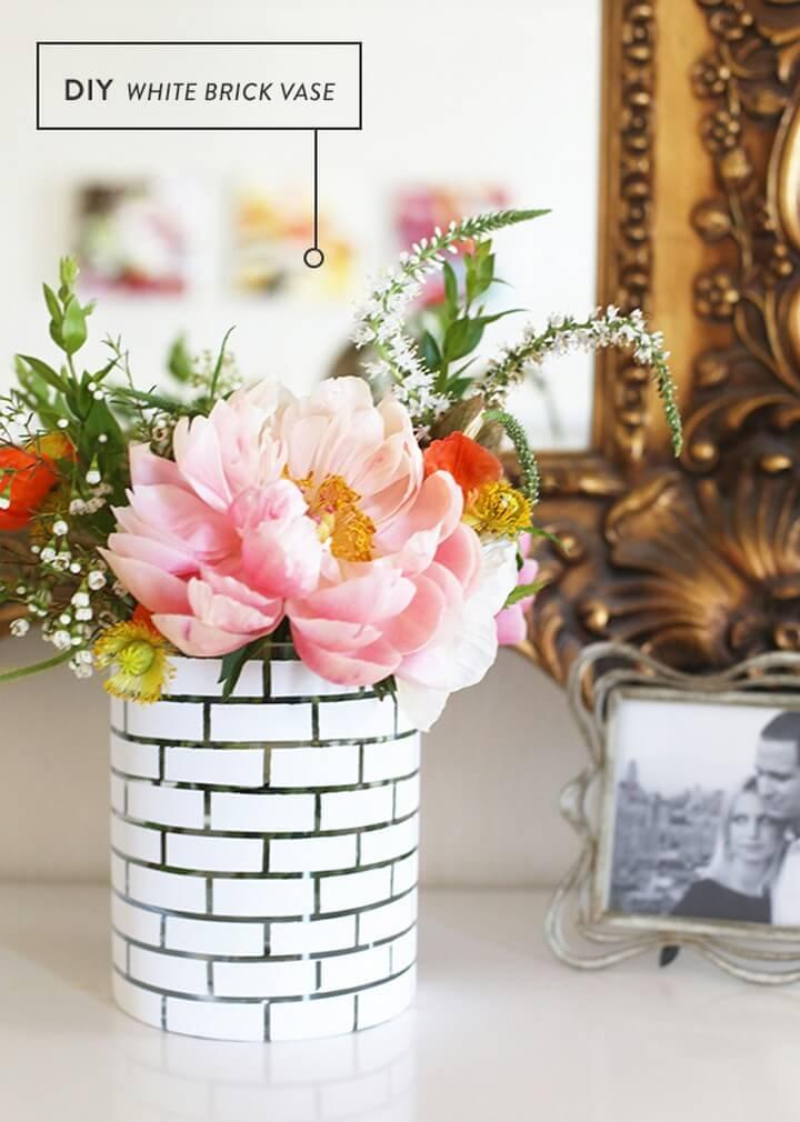 DIY White Brick Vase Tutorial