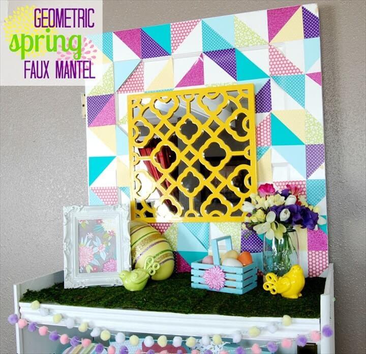 Geometric Spring Faux Mantel Triangle Backgroung