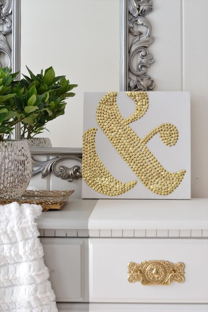 How To Make DIY Ampersand Art Using Thumbtacks