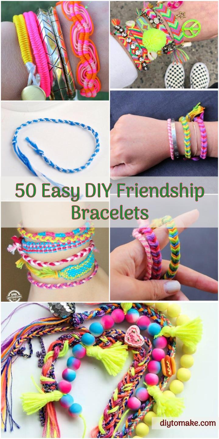 50 Easy DIY Friendship Bracelets How to Make Step by Step