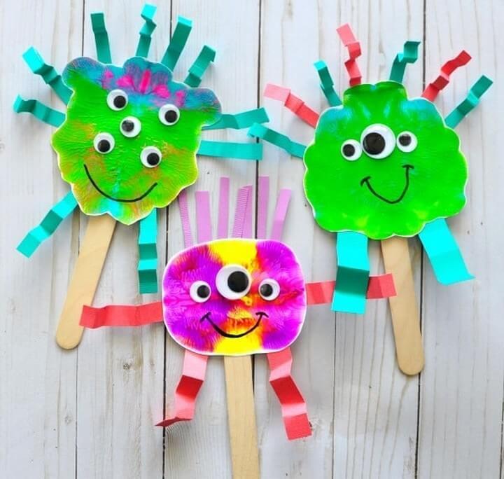 DIY Monster Puppets Craft For Kids