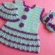 Amazing Color Crochet Baby Dress With Cap Sandals