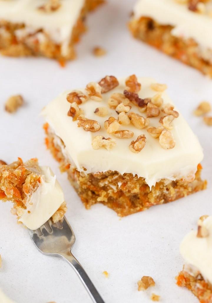 Carrot Cake Blondie Bars with Cream Cheese Frosting