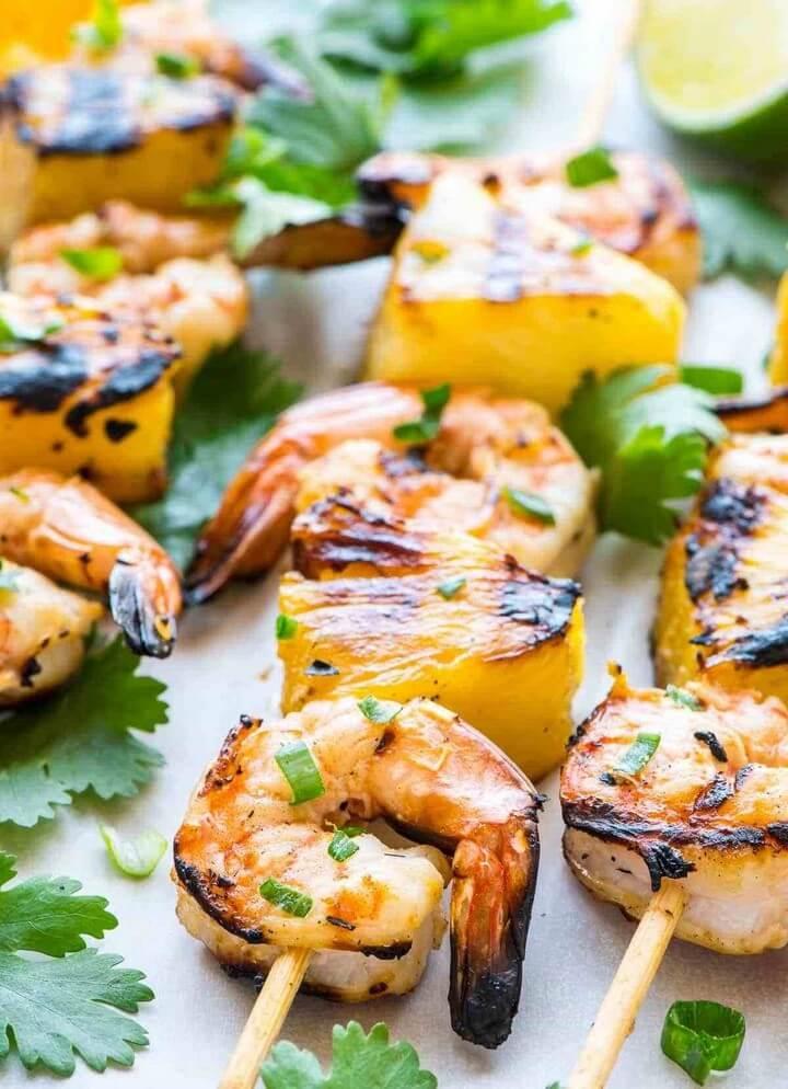 Coconut Pineapple Shrimp Skewers