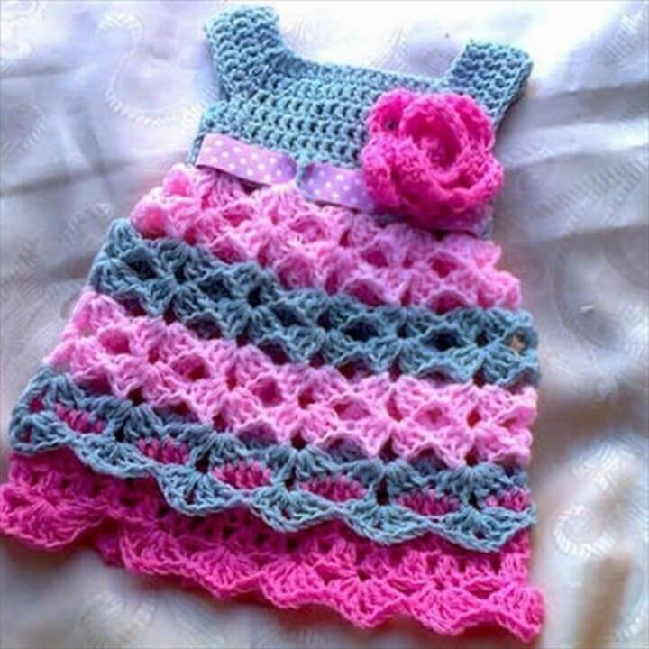 Crochet Baby Dress With Flower