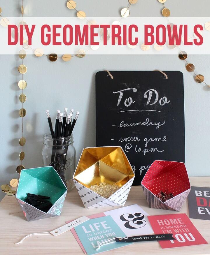DIY Nice Geometric Paper Bowls