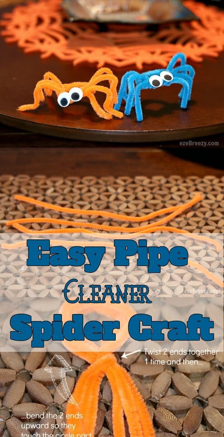 Easy Pipe Cleaner Spider Craft