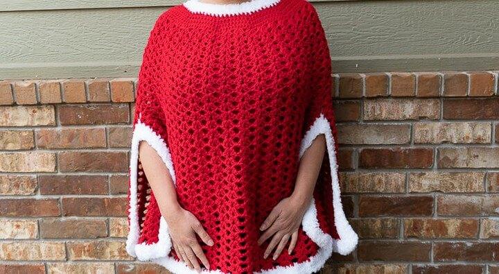 Free Christmas Poncho Crochet Pattern