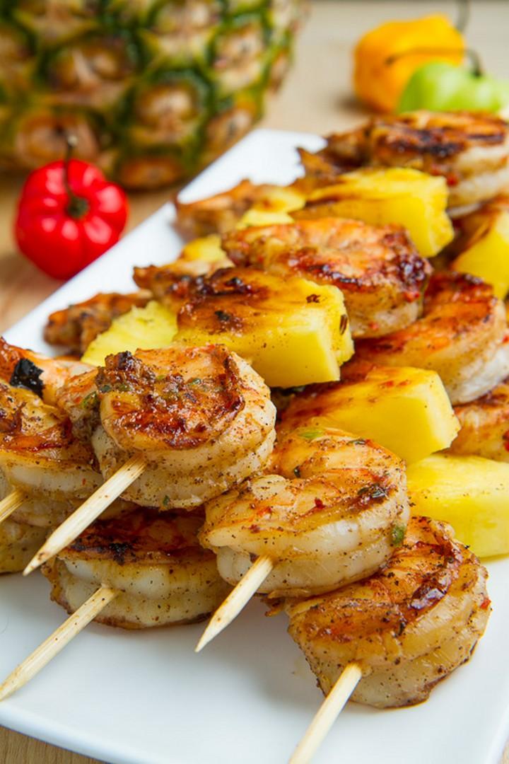 Grilled Jerk Shrimp and Pineapple Skewers Recipe