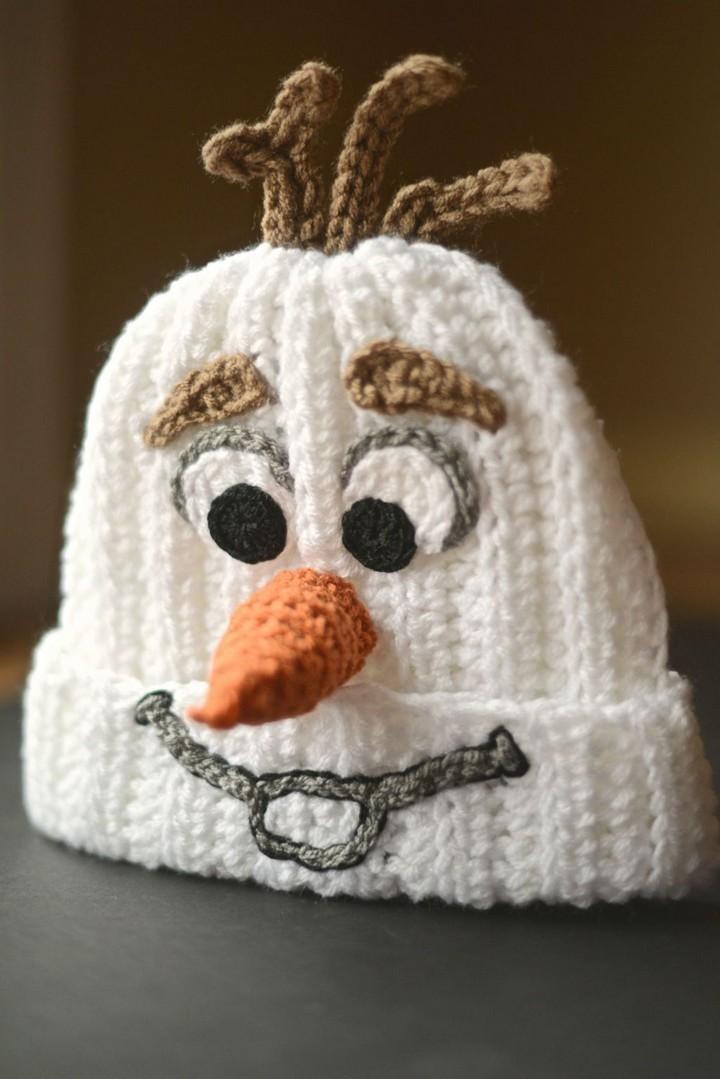 Homemade Crocheted Olaf Hat Pattern
