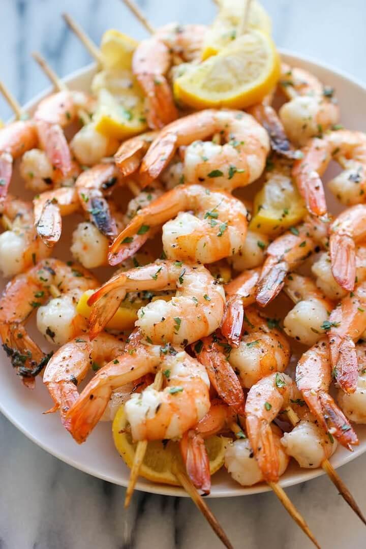 Lemon Garlic Shrimp Kabobs