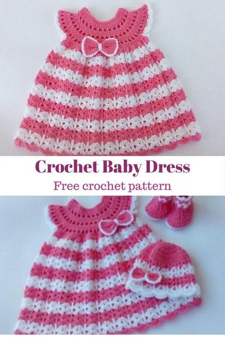 Pick Crochet Baby Dress