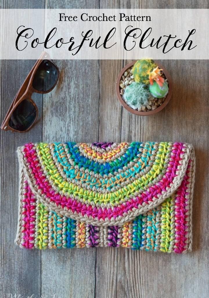 Rica Colorful Crochet Clutch Free Crochet Pattern
