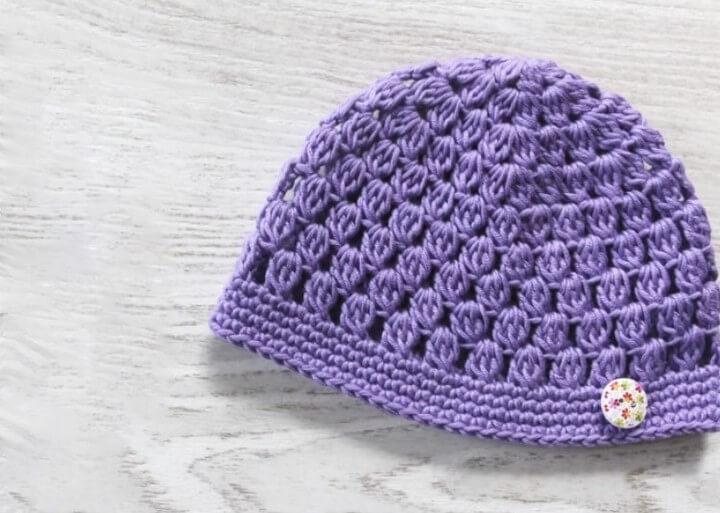 Simple Crochet Hat Tutorial With One Button