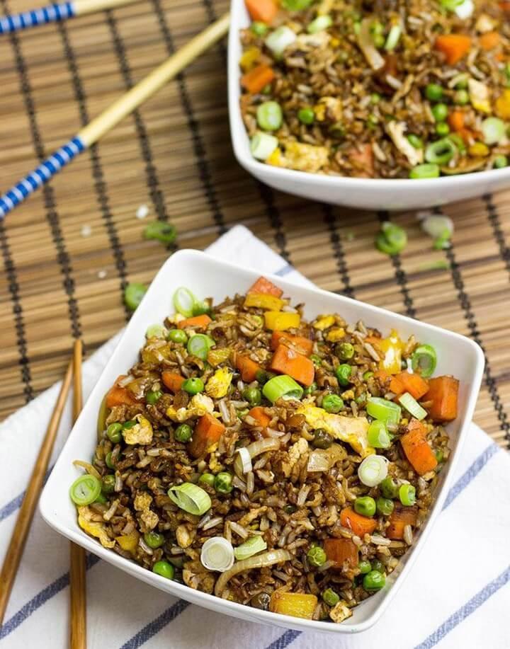 Simple Veggie Fried Rice Vegetarian