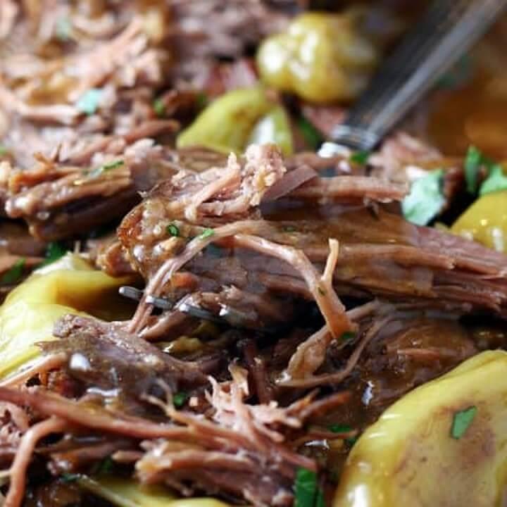 Slow Cooker Mississippi Pot Roast with Gravy