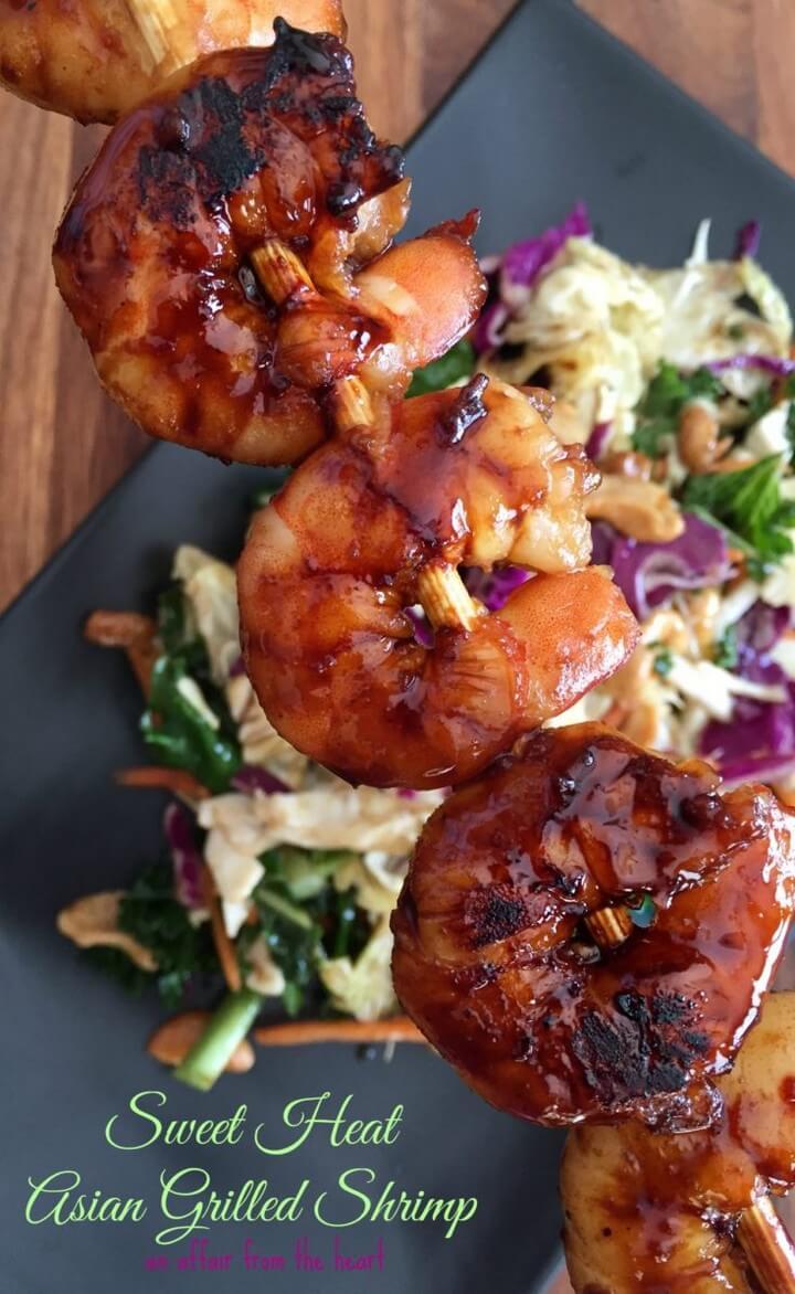 Sweet Heat Asian Grilled Shrimp Skewers