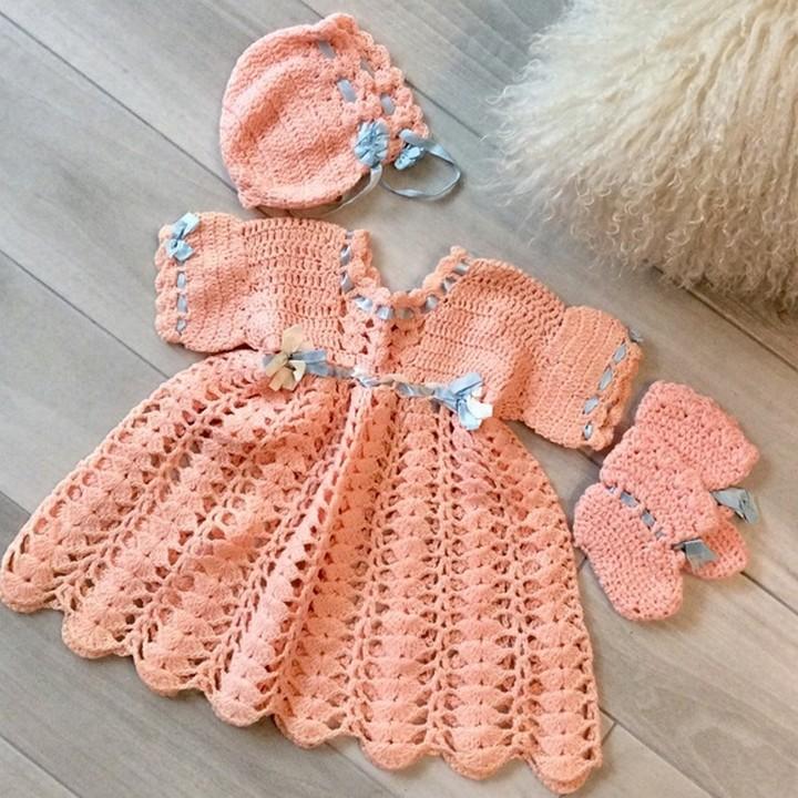 Vintage Crocheted Babay Dress