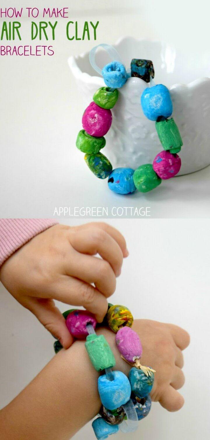 DIY Air Dry Clay Bracelet Mothers Day Gift