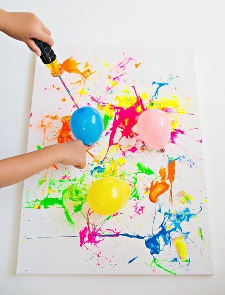 Great Balloon Splatter Painting DIY, diy crafts with paper, diy crafts tutorials, diy crafts for girls, easy diy crafts, diy crafts youtube, diy crafts for kids, diy crafts for home decor, diy crafts to sell, diy projects for home, easy diy projects for home, diy projects for men, diy projects for bedroom, fun diy projects for adults, diy projects for kids, diy projects youtube, diy projects electronics, diytomake.com