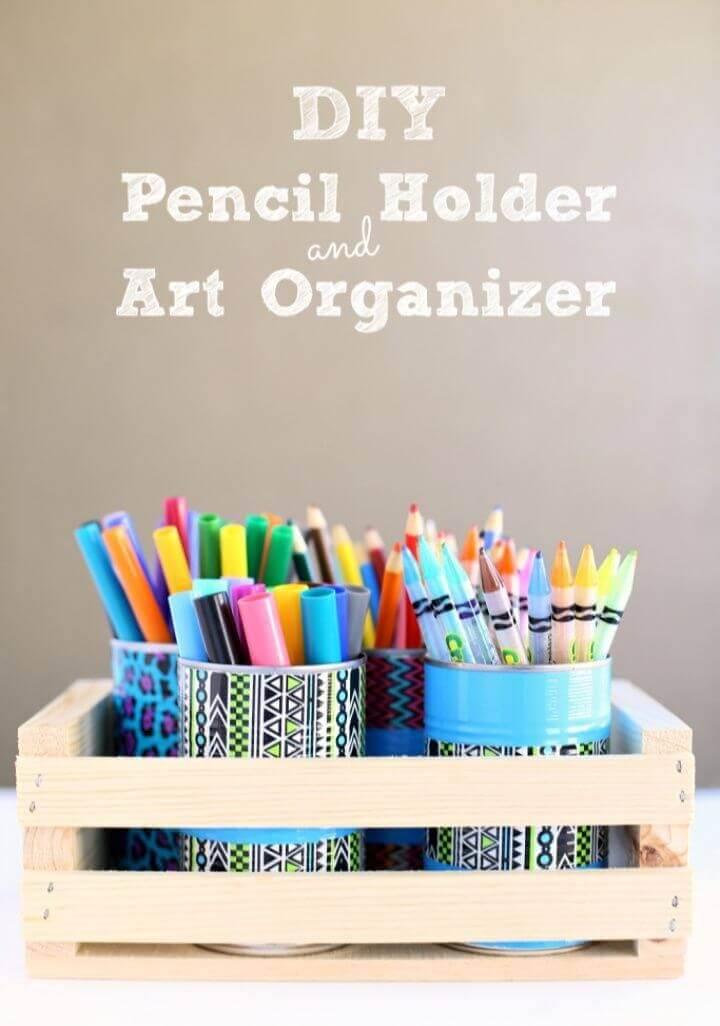 Duck Tape Pencil Holder Art Organizer