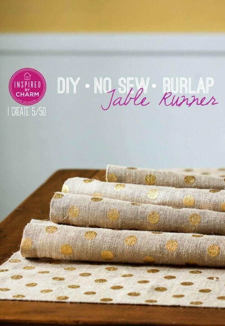 How To Build A DIY No Sew Burlap Table Runner