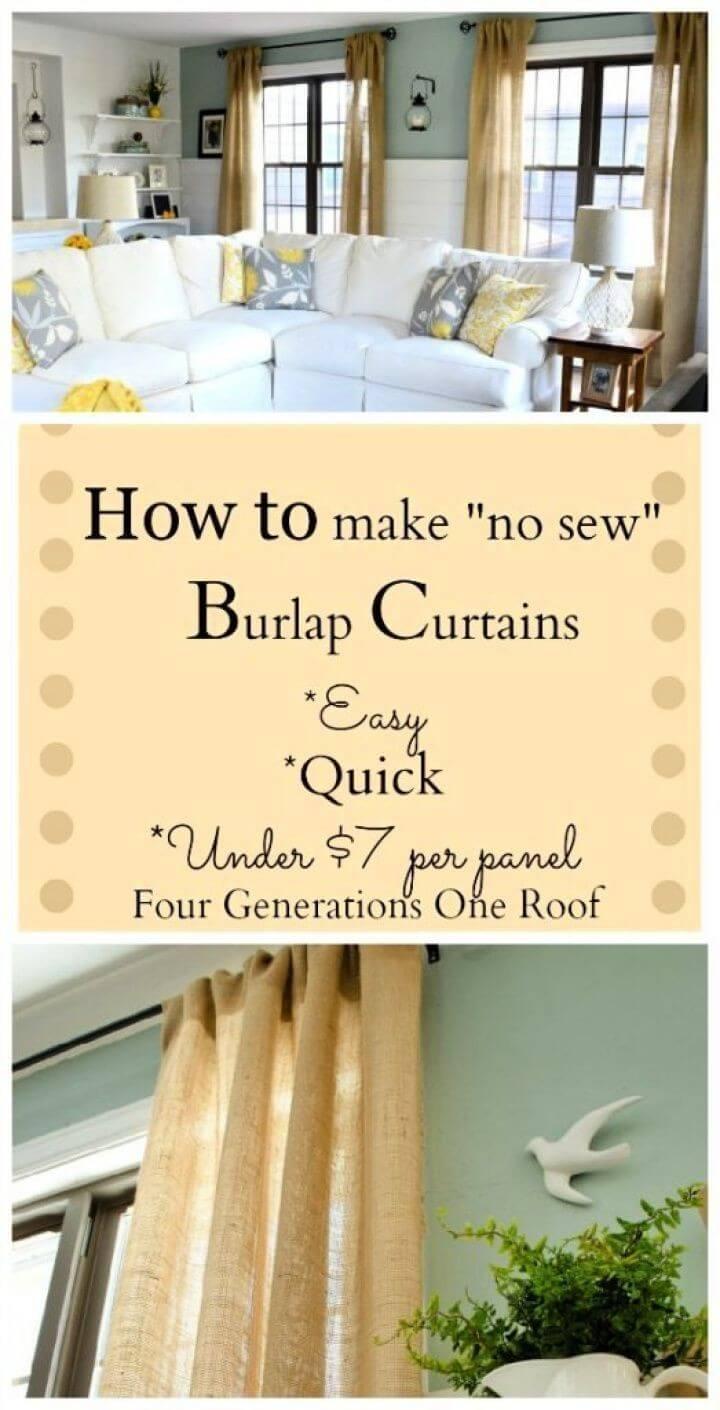 How To Make A DIY Curtains Using Burlap