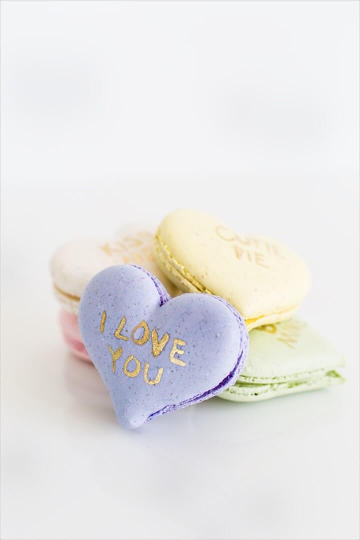 DIY Conversation Heart Macarons