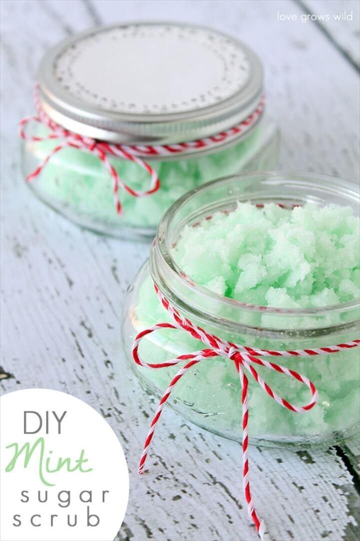 DIY Mint Sugar Scrub Holiday Gift Ideas