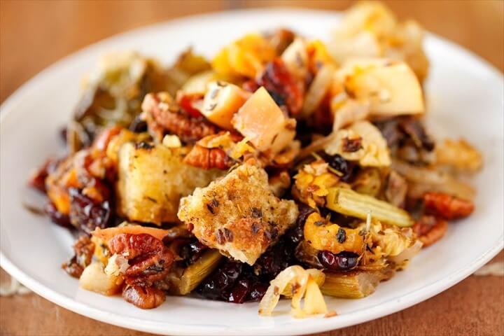 Holiday Stuffing with Butternut Squash Brussels Sprouts and Apples