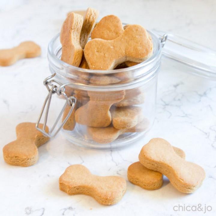 Homemade peanut butter dog biscuits