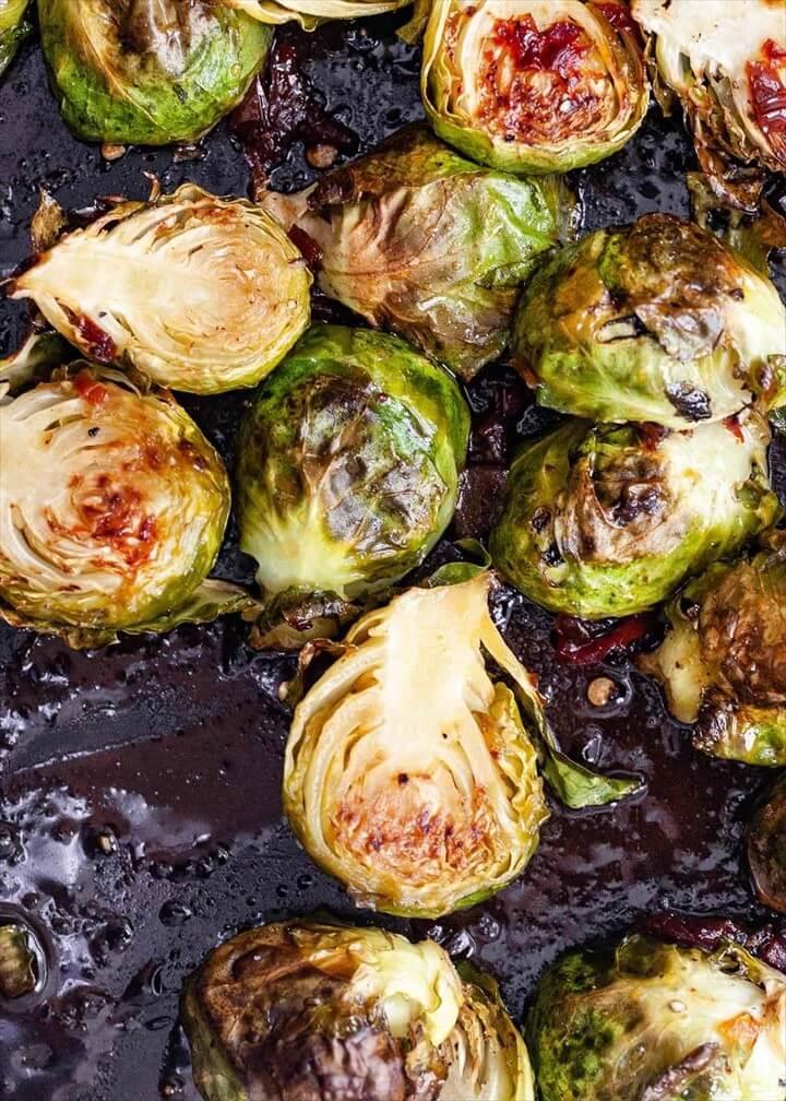 Honey Chipotle Roasted Brussels Sprouts