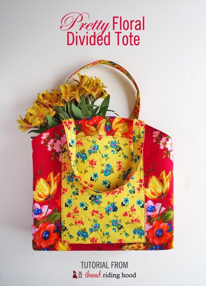 Pretty Floral Divided Tote