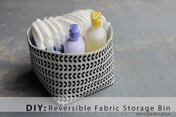 Reversible Fabric Storage Bin