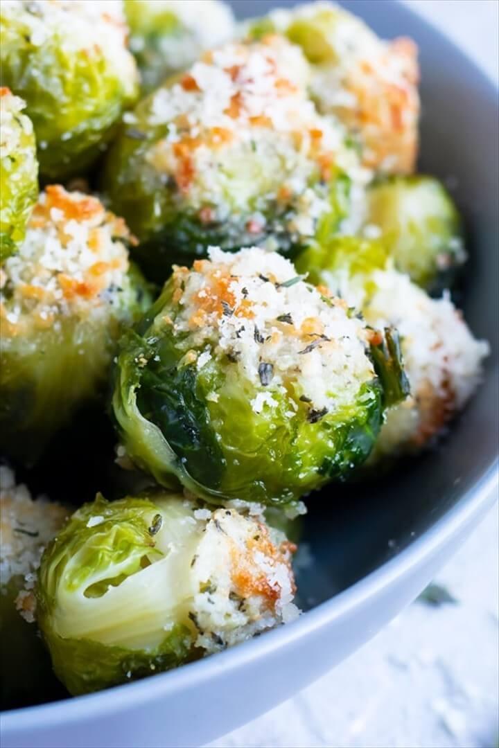 Smashed Brussels Sprouts With Parmesan