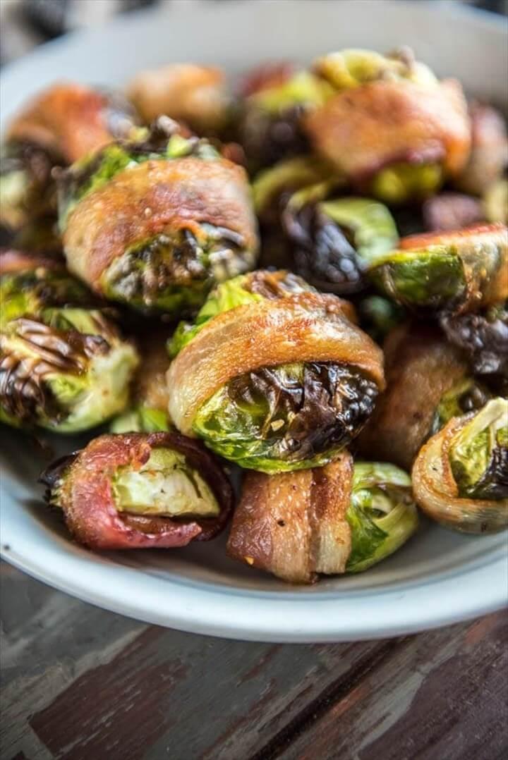 Air Fryer Bacon Wrapped Brussels Sprouts 1