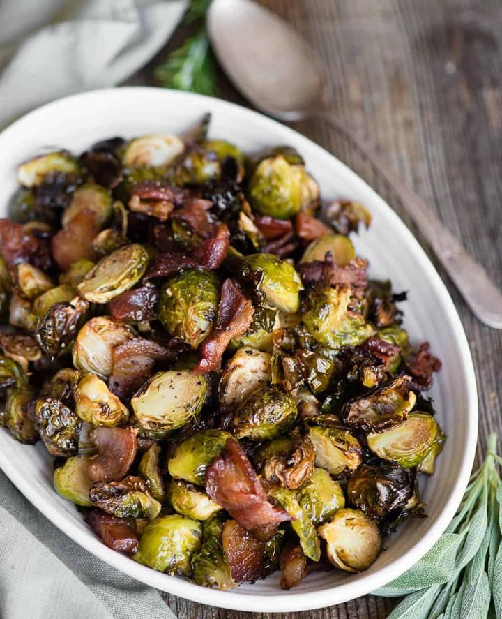 Air Fryer Brussels Sprouts and Bacon 1