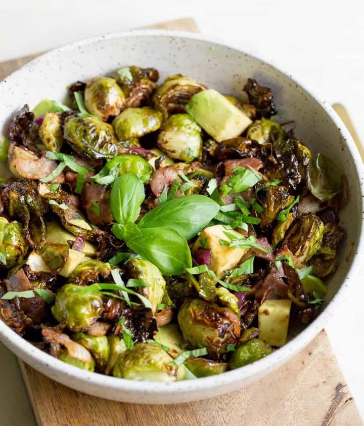 Air Fryer Brussels Sprouts and Bacon