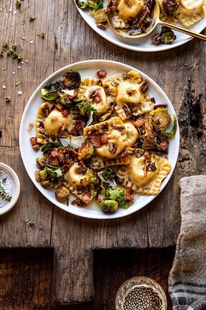 Brown Butter Brussels Sprout and Bacon Ravioli 1